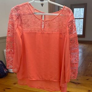 Maurices Coral Lace Blouse Size M